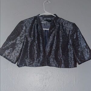 R & M Richards Black Crop Blazer with Short Sleeves 87